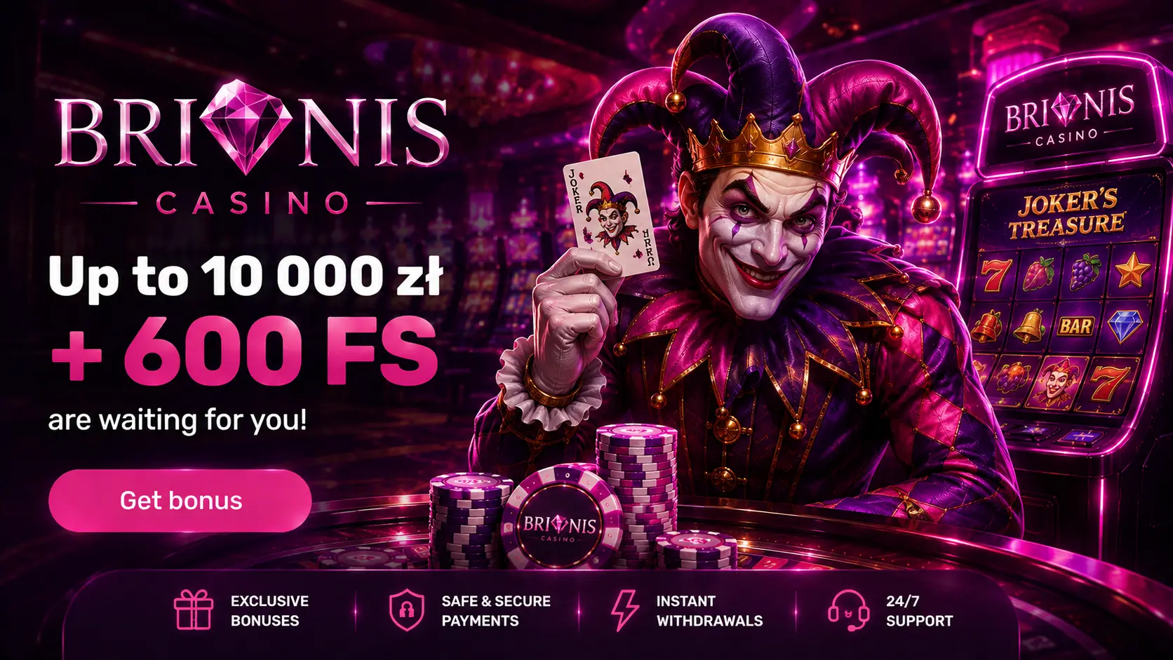 Brionis Casino — pakiet powitalny do 10 000 PLN